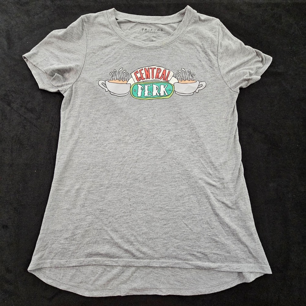 Central‎ Perk Friends TV Gray Short Sleeve Cotton Blend T-Shirt Women's L